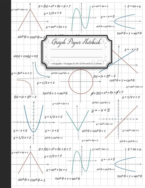 Graph Paper Notebook: 1 cm Squares Notebook Composition Squared Graphing Paper Blank Quad Ruled for School Students (Paperback)