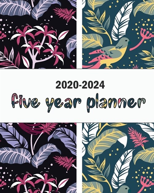 2020-2024 Five Year Planner: Garden Trees and Bird, Five Year with Holidays and Inspirational Quotes, Monthly Schedule Organizer Agenda Journal (Paperback)