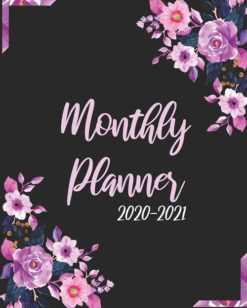 2020-2021 Monthly Planner: Purple Flowers, 24 Months Planner Calendar Track And To Do List Schedule Agenda Organizer January 2020 to December 202 (Paperback)