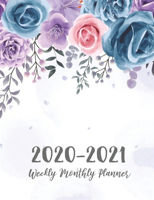 2 Year Daily Weekly Planner: Watercolor Flower Cover - 2020-2021 Daily Weekly Monthly Planner - 24 Months Agenda Planner Jan 2020 - Dec 2021 with H (Paperback)