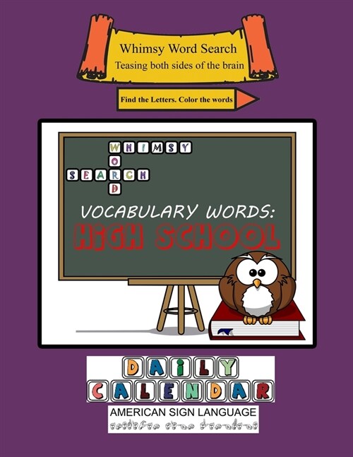 Whimsy Word Search, High School Vocabulary Words - Daily Calendar - in ASL (Paperback)