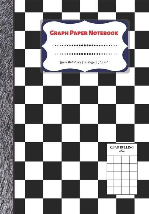 Graph Paper Notebook: Quad Ruled 4x4 - 110 Pages - 7 x 10 Squared Graphing Paper * Blank Notebook * Grid Paper * Softback ...(Composition (Paperback)