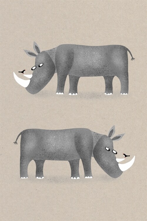 Notes: A Blank Dot Grid Notebook with Cute Rhino Cover Art (Paperback)