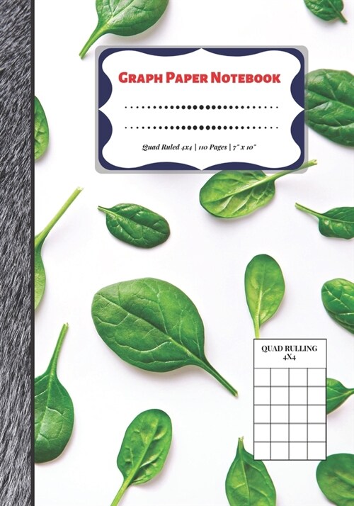 Graph Paper Notebook: Quad Ruled 4x4 - 110 Pages - 7 x 10 Squared Graphing Paper * Blank Notebook * Grid Paper * Softback ...(Composition (Paperback)