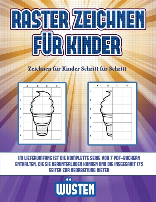 Zeichnen f? Kinder Schritt f? Schritt (Raster zeichnen f? Kinder - W?ten): Dieses Buch bringt Kindern bei, wie man Comic-Tiere mit Hilfe von Raste (Paperback)