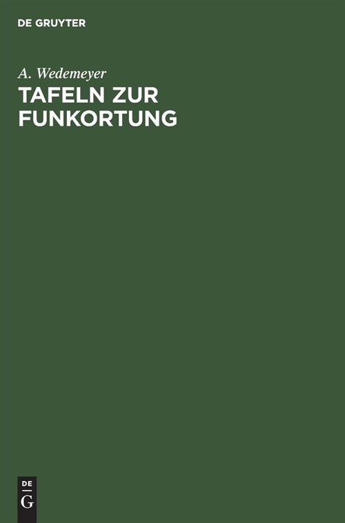 Tafeln zur Funkortung (Hardcover, Reprint 2019)