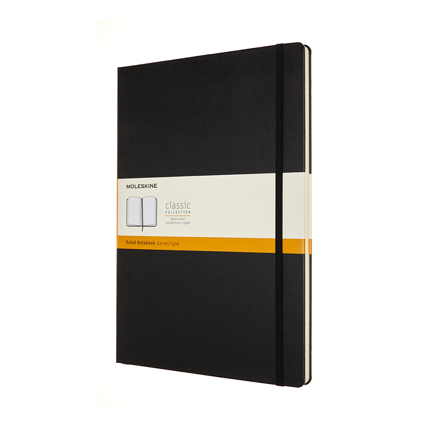 Moleskine Classic Ruled Paper Notebook, Hard Cover and Elastic Closure Journal, Size A4 21 x 29.7 cm - Black Colour