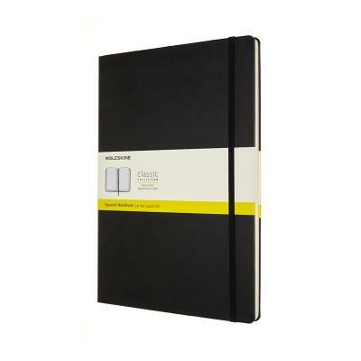 Moleskine Classic Squared Paper Notebook, Hard Cover and Elastic Closure Journal, Size A4 21 x 29.7 cm - Black Colour