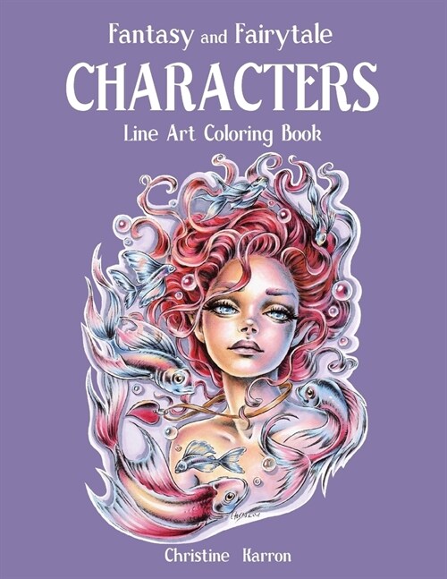 Fantasy and Fairytale CHARACTERS Line Art Coloring Book (Paperback)