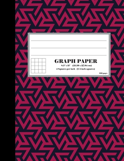 Graph Paper 4 Squares Per Inch: 1/4 Inch Squares Graphing Quad Ruled Composition Notebook (Paperback)