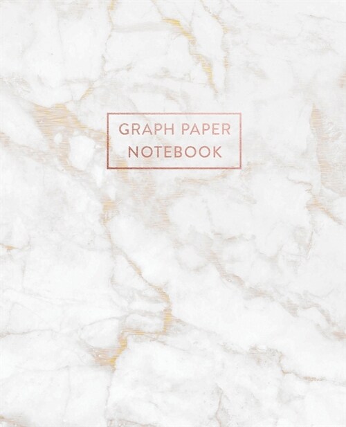Graph Paper Notebook: Gold Grey Marble - 7.5 x 9.25 - 5 x 5 Squares per inch - 100 Quad Ruled Pages - Cute Graph Paper Composition Notebook (Paperback)