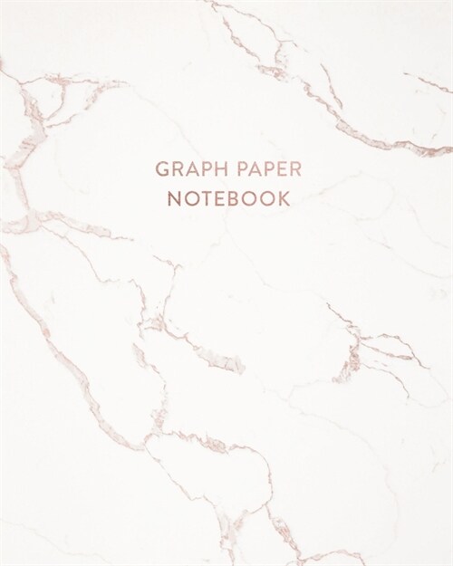 Graph Paper Notebook: Cracked White Marble - 8 x 10 - 5 x 5 Squares per inch - 100 Quad Ruled Pages - Cute Graph Paper Composition Notebook (Paperback)
