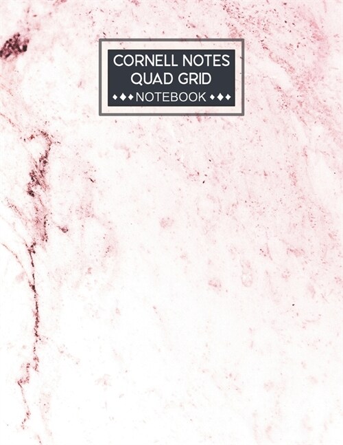 Cornell Notes Quad Grid Notebook: Cornell Quadrille Notebook Paper Index and Numbered Page Interior: Science - Pink Marble (Paperback)