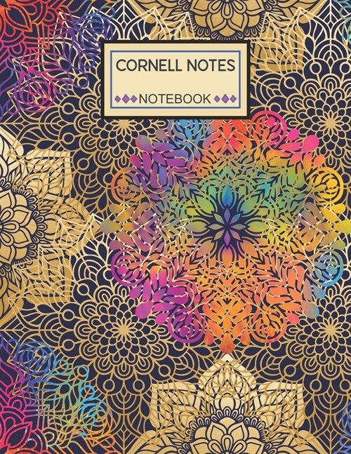 Cornell Notes Notebook: College Ruled Cornell Notebook Paper Index and Numbered Page Interior: Mandala (Paperback)
