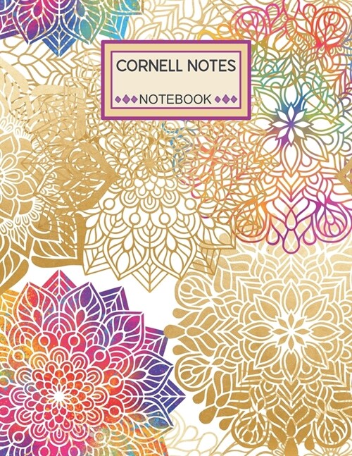 Cornell Notes Notebook: Large College Ruled Cornell Notebook Paper Index and Numbered Page Interior: Mandala (Paperback)