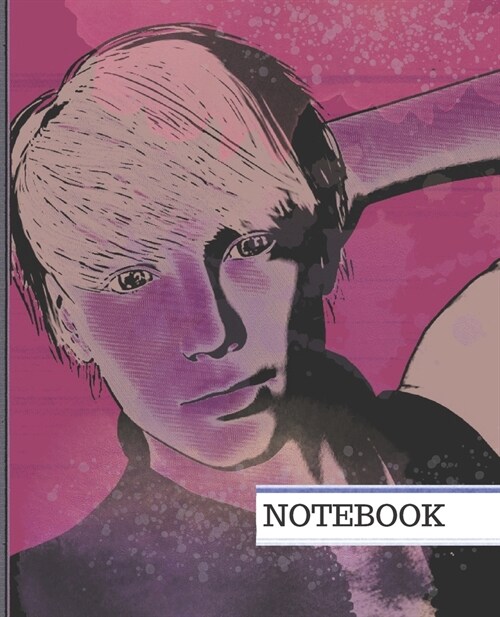 Notebook: 80s STYLE TEEN GUY BOY PURPLE PORTRAIT COVER COMPOSITION WORKBOOK WIDE-RULED LINED PAGES: FOR GIRLS BOYS MEN WOMEN KI (Paperback)