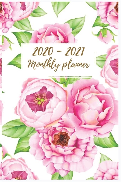Monthly Planner 2020-2021: Pretty Pink Floral Two-Year Planner: Monthly Pocket Calendar 6.0 x 9.0: 24- Month Calendar Schedule Organizer, Monthly (Paperback)