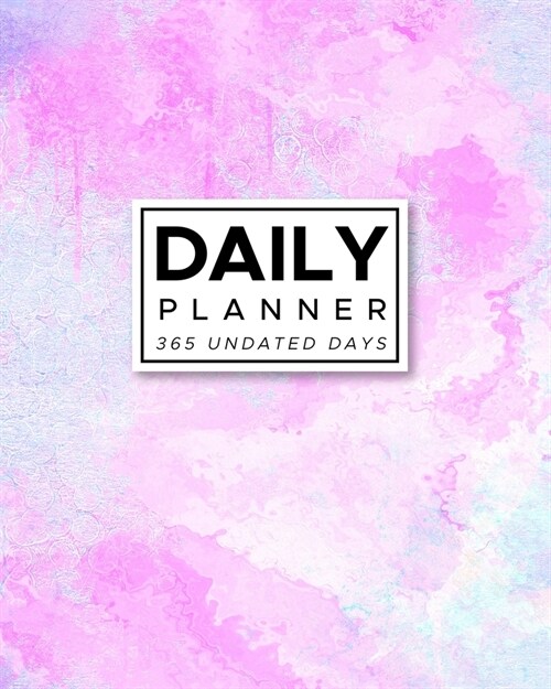 Daily Planner 365 Undated Days: Pastel Watercolor 8x10 Hourly Agenda, water tracker, fitness log, goal tracker, habit tracker, meal planner, notes, (Paperback)