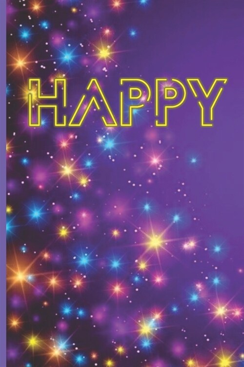 Happy: Pretty Inspirational Journal - Personal Diary for Writing Notes in - Colorful Royal Purple with Faux Shiny Sparkles - (Paperback)