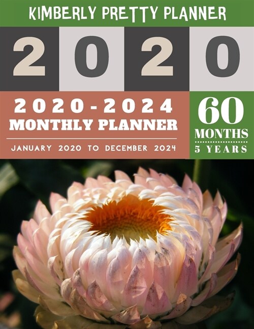 2020-2024 monthly planner: 5 year monthly planner 2020-2024 - 60 Months Calendar Large size 8.5 x 11 2020-2024 planner, organizer and password lo (Paperback)