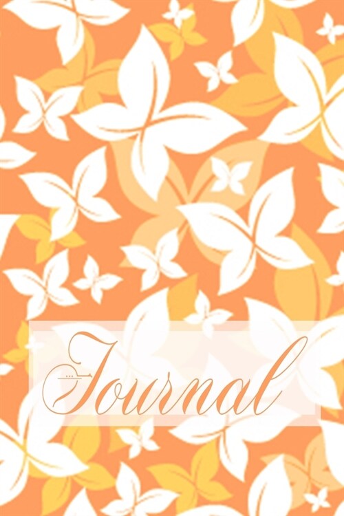 Journal: Beautiful Pretty Elegant Butterfly Art Pastel Pumpkin Orange Sienna Softcover Diary Notebook - 100 Cream Lined Writing (Paperback)