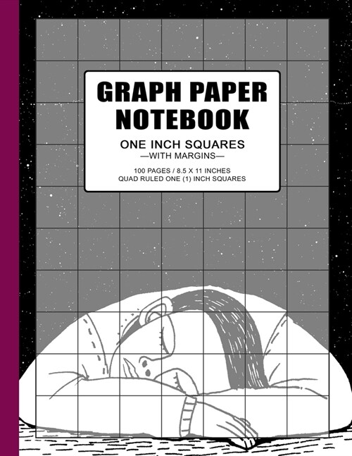 Graph Paper Notebook 1 Inch Squares: quad ruled grid paper journal, 100 pages, double-sided, non-perforated, 8.5 x 11 inches (letter size) (Paperback)