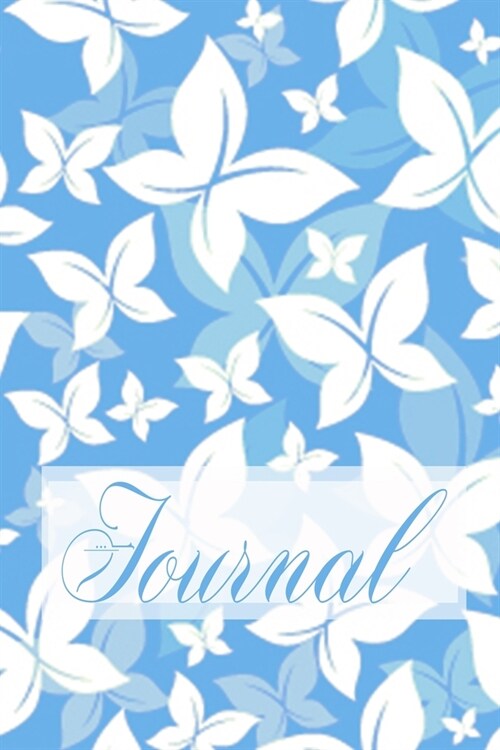 Journal: Beautiful Pretty Elegant Butterfly Art Pastel Baby Blue Softcover Notebook Diary 100 Cream Lined Writing Pages Flutter (Paperback)
