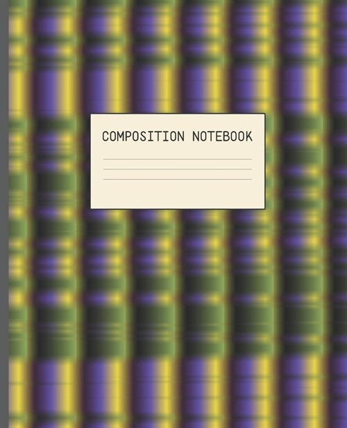 Composition Notebook: PURPLE AND YELLOW VAPORWAVE GEOMETRIC DESIGN COVER - 7.5 x 9.25 COLLEGE-RULED 100 PAGES - WORKBOOK, JOURNAL, COMPOSIT (Paperback)