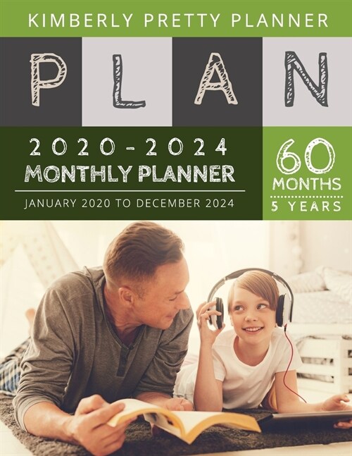 5 year monthly planner 2020-2024: 2020-2024 Monthly Planner Calendar - 5 Year Planner for 60 Months with internet record page - Listen to music design (Paperback)