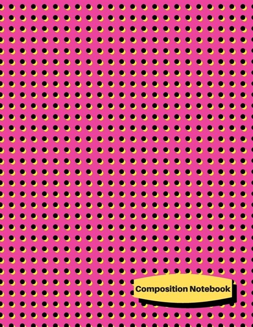 Composition Notebook: 80s 90s Retro Themed College Ruled Composition Notebook - Large (8.5 x 11) 120 pages - Pink with Black Dots Cover (Paperback)