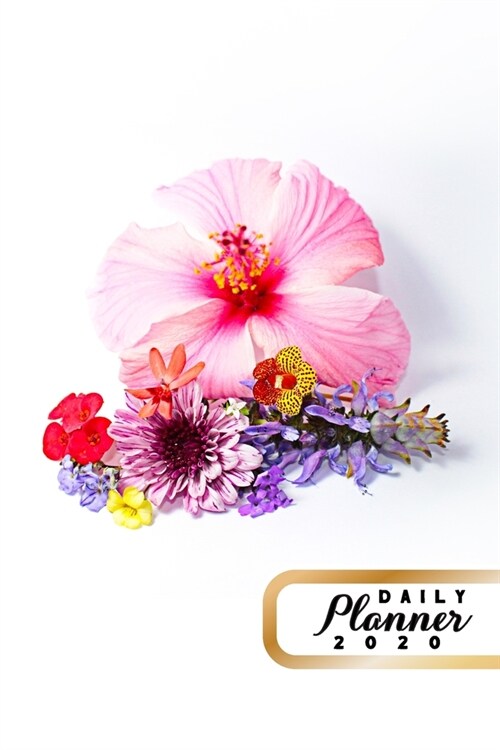 Daily Planner 2020: Hibiscus Flower Spring 52 Weeks 365 Day Daily Planner for Year 2020 6x9 Everyday Organizer Monday to Sunday Trendy F (Paperback)