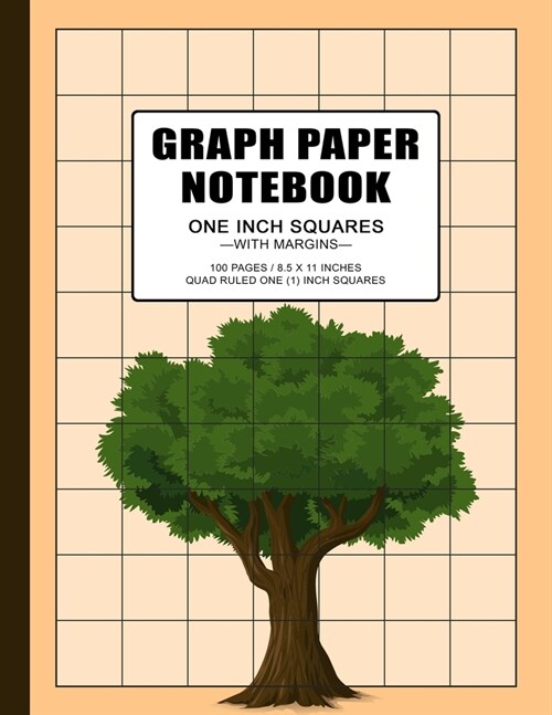 Graph Paper Notebook: 1 inch squares grid paper notebook, 100 pages, double-sided, non-perforated, 8.5 x 11 Inches (Letter Size) (Paperback)