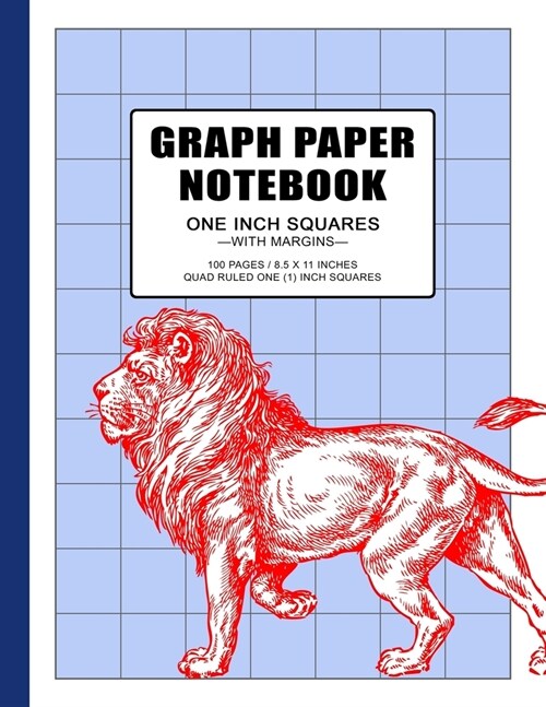 Graph Paper Notebook: 1 inch squares grid paper notebook, 100 pages, double-sided, non-perforated, 8.5 x 11 Inches (Letter Size) (Paperback)