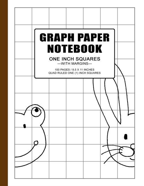 Graph Paper Notebook: one (1) inch squares quad ruled, grid paper composition journal book for boys and girls, 100 pages, double-sided, non- (Paperback)