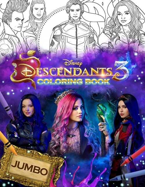 Descendants 3 Coloring Book: Jumbo Descendants 3 Coloring Book With 33 Premium Images (Paperback)