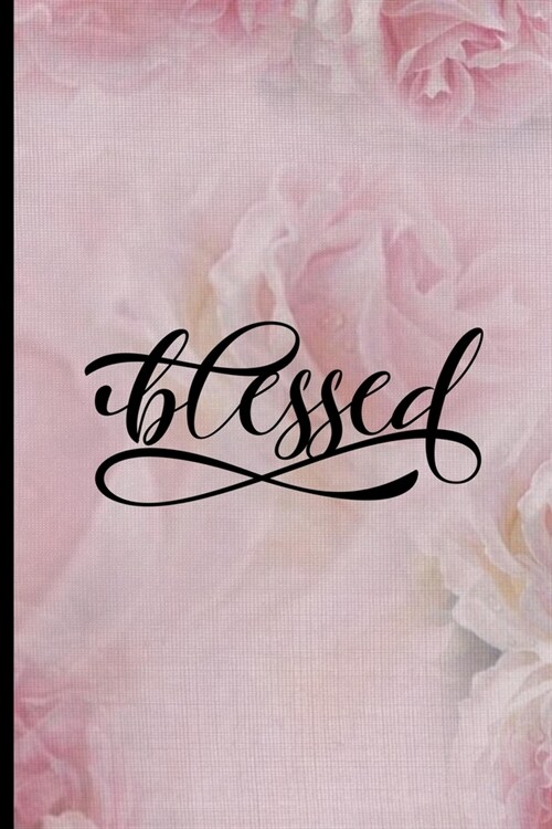Blessed: Blank Lined Journal with Antique Floral Design (Paperback)