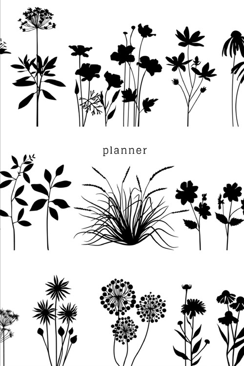 Planner: Weekly Planner Floral Pattern BxW (Paperback)