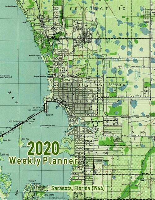 2020 Weekly Planner: Sarasota, Florida (1944): Vintage Topo Map Cover (Paperback)