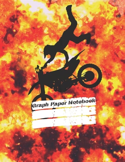 Graph Paper Notebook: Grid Paper for Math and Science Students, 4 Squares Per Inch, Motocross Cover Design (volume 2) (Paperback)
