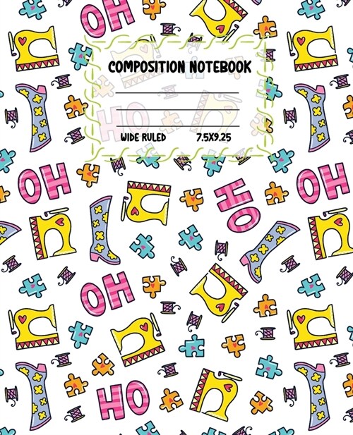 Composition Notebook Wide Ruled: Size 7.5 x 9.25 - Pretty Colourful Workbook for Little Princesses Girls Kids Teens Students for School Home College W (Paperback)