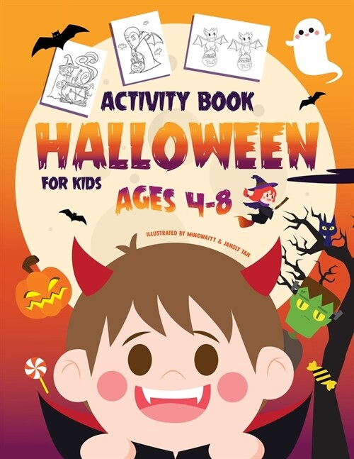 Halloween Activity Book for Kids Ages 4-8: A Fun Kid Workbook Game For Learning, Coloring, Dot To Dot, Mazes, Word Search and More! (Paperback)