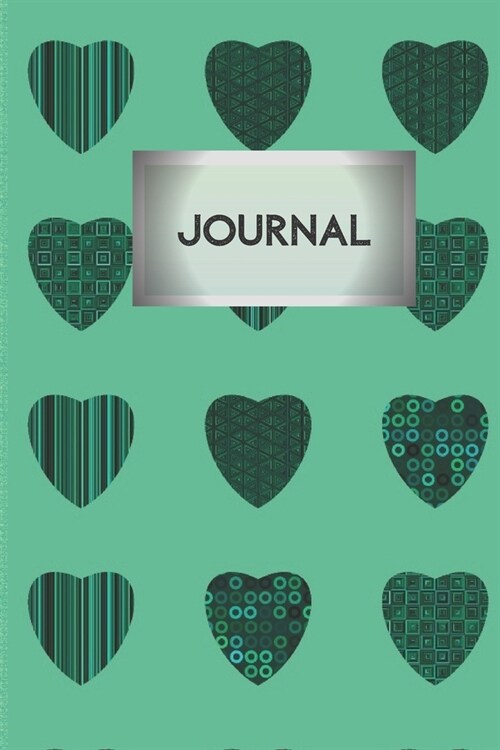 Journal: Emerald Hearts Design Cover - 100 Journal Pages with Area for Date (Paperback)