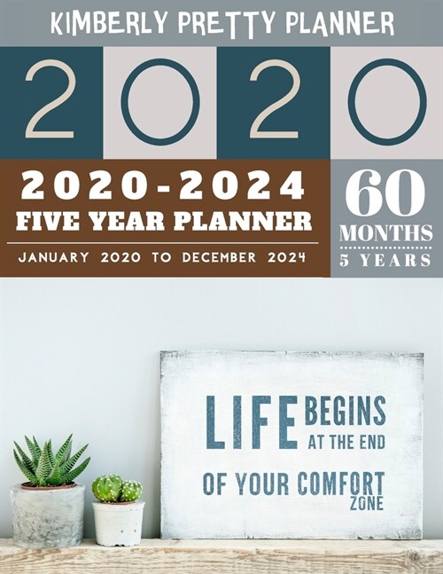 Five Year Planner 2020-2024: calendar 5 year planner - password keeper and Journal, 60 Months Calendar (5 Year Monthly Plan Year 2020, 2021, 2022, (Paperback)