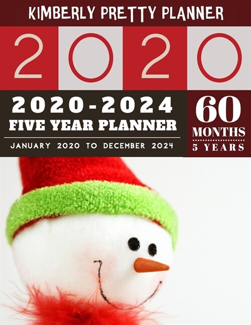 5 year planner 2020-2024: 2020 5 year planner black - internet Logbook and Journal, 60 Months Calendar (5 Year Monthly Plan Year 2020, 2021, 202 (Paperback)