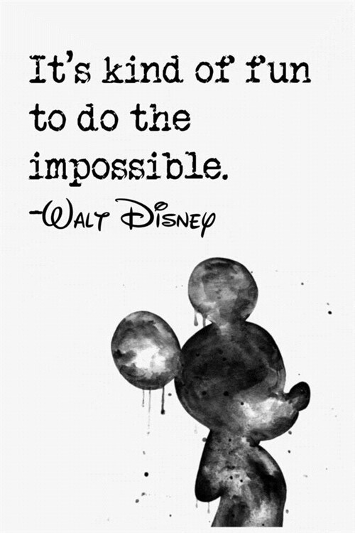 Its kind of fun to do the impossible.-WALT DISNEY: Dot Grid Journal, 110 Pages, 6X9 inches, Inspirational Quote on White matte cover, dotted notebook (Paperback)