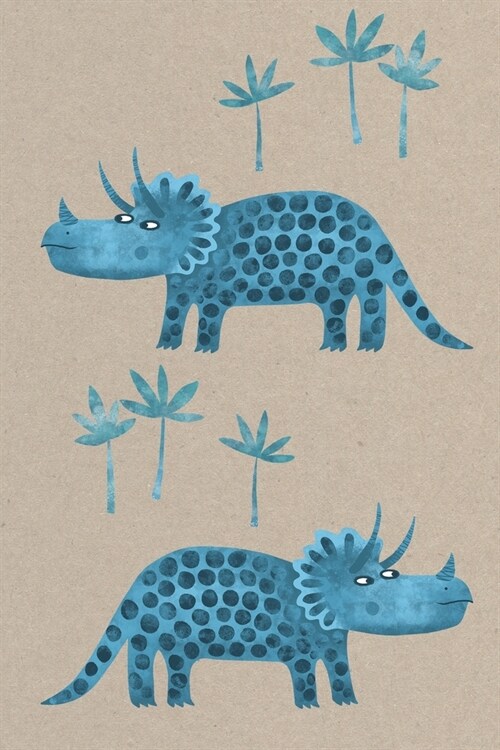 Notes: A Blank Squared Paper Journal with Cute Triceratops Cover Art (Paperback)