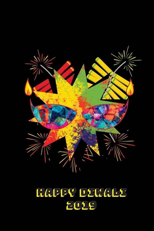 Happy Diwali 2019: Thoughtful Diwali Gift, Lined Blank Notebook, Mandala Back Cover, 6 x 9, 120 White Color Pages, Matte Finish Cover (Paperback)