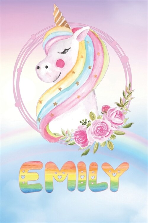Emily: Emilys Unicorn Personal Custom Named Diary Planner Perpetual Calander Notebook Journal 6x9 Personalized Customized Gi (Paperback)
