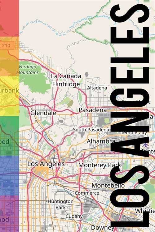 Los Angeles: 6x9 blank lined journal rainbow style (Paperback)