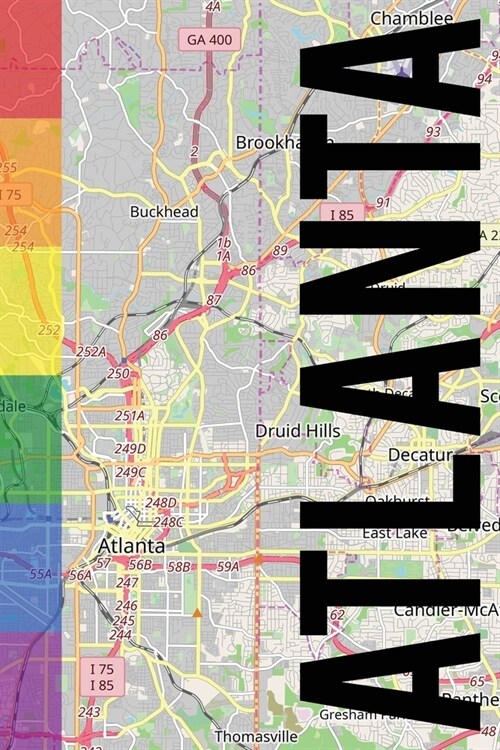 Atlanta: 6x9 blank lined journal rainbow style (Paperback)